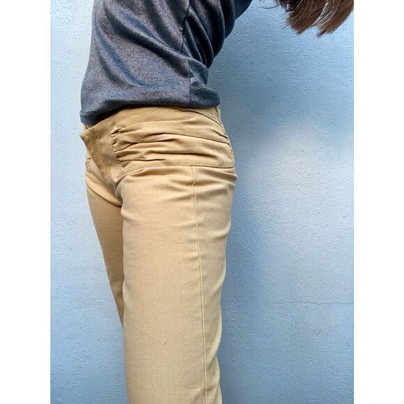 Vintage Y2K Pleated Frost French Low Rise Flare Leg Dress Pants Trousers Size 26 - Picture 2 of 5